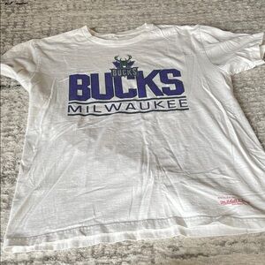 Mitchell & Ness Milwaukee Bucks White Tee
